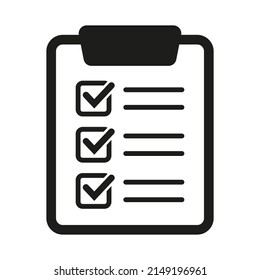Symbol in der Zwischenablage. Checkliste, Vektorsymbol.