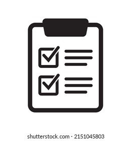 Clipboard icon. Checklist vector icon.