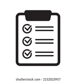 Clipboard icon. Checklist vector icon.