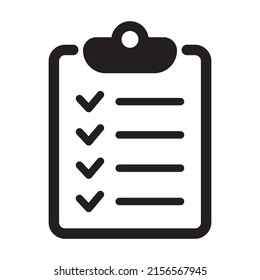 Clipboard icon. Checklist vector icon.
