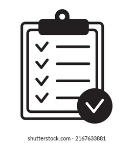Clipboard icon. Checklist vector icon.