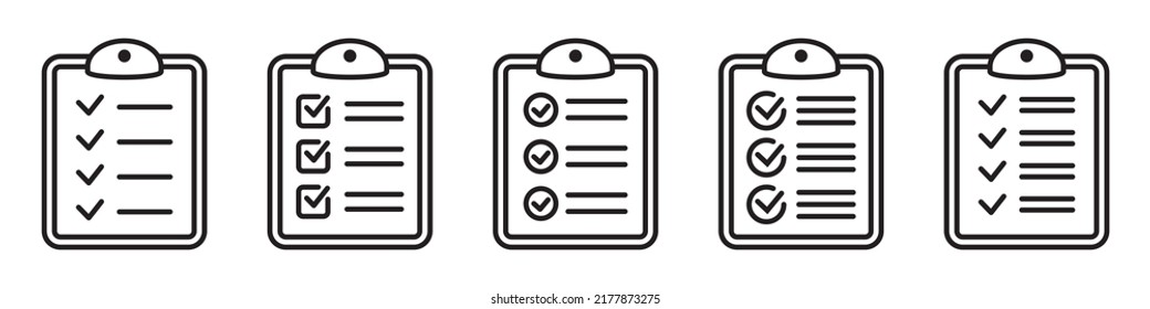 Clipboard icon. Checklist vector icon.