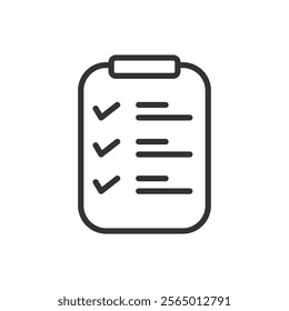 Clipboard icon with checklist. Vector illustration