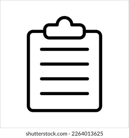 Clipboard icon, Checklist vector. Task line icon symbol vector illustration on white background
