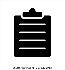 Clipboard icon, Checklist vector. Task line icon symbol vector illustration on white background