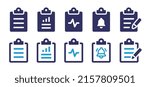 Clipboard icon collection. Document report symbol vector. 