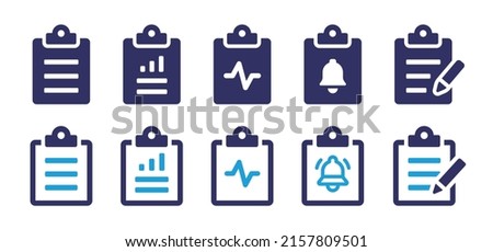 Clipboard icon collection. Document report symbol vector. 