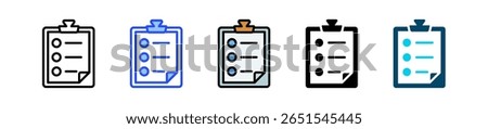 Clipboard Icon Collection With Multiple Styles