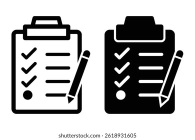 clipboard icon collection. notepad, management, list symbol .