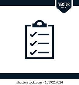 Clipboard icon collection in solid color or glyph style
