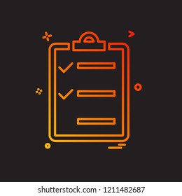 Clipboard icon design vector