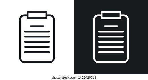 Icono del portapapeles diseñado en un estilo de línea en fondo blanco.