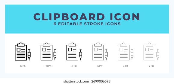 Ícone da área de transferência com traçado diferente. Ilustração vetorial.