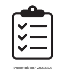 Clipboard icon. To do list icon. Checklist icon for web site and app design.