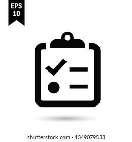 Clipboard icon.To do list vector sign.Reminder symbol.Notepaper illustration for graphic design, web and mobile platforms.