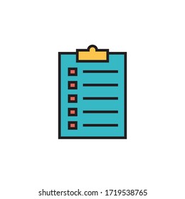 clipboard icon filled outline vector. isolated on white background