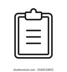 Clipboard icon Flat art in black and white isolated