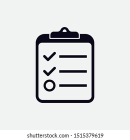 Clipboard icon flat design. vector illustration