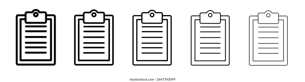 Ícone da área de transferência ilustração plana definir logotipo