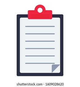 Clipboard icon. Flat illustration of clipboard for web isolated on white background