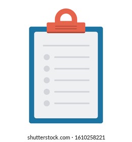 Clipboard icon. Flat illustration of clipboard for web isolated on white background