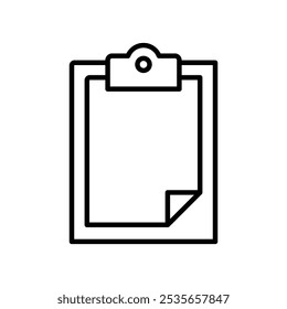 Klemmbrett-Symbol Flaches Logo, isoliertes Symbol