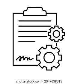 Clipboard icon. Flat pictogram for web. Line stroke. Simple pad symbol isolated on white background. Outline vector eps10