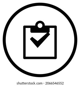 icono del portapapeles. Estilo plano Forma de círculo aislada en fondo blanco. Ilustración del vector