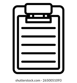 clipboard icon flat thin outline art logo