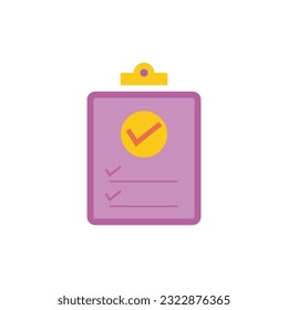 Clipboard icon flat vector illustration.