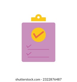 Clipboard icon flat vector illustration.
