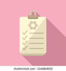 Clipboard icon flat vector. Work complete. Connect ability