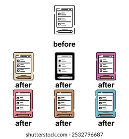 Clipboard icon flat vector worksheet