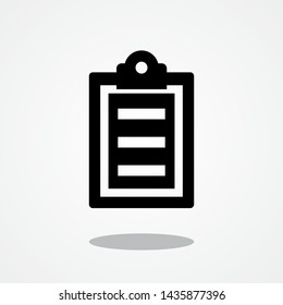 Clipboard. Icon with Gray Shadow