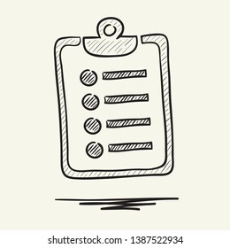 Clipboard Icon. Hand drawn vector illustration