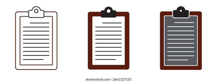 Ilustración de icono de Portapapeles símbolo de signo de Vector aislado. Para hacer el icono de lista. Plantilla de logotipo de Vector de icono de Portapapeles de papel. 