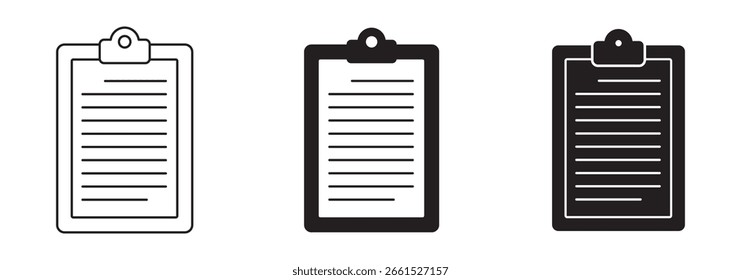 Ilustración de icono de Portapapeles símbolo de signo de Vector aislado. Para hacer el icono de lista. Plantilla de logotipo de Vector de icono de Portapapeles de papel. 