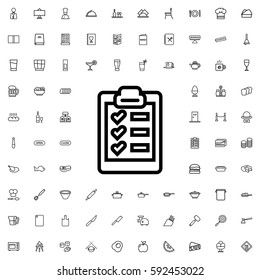 clipboard icon illustration isolated vector sign symbol. Restaurant icons vector set.