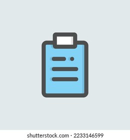  clipboard icon, isolated finance colored outline icon in light blue background, perfect for website, blog, logo, graphic design, social media, UI, mobile app
