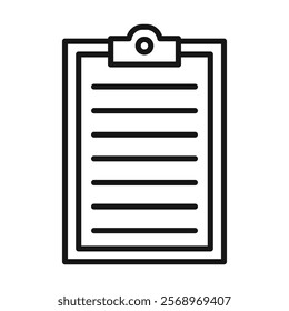 Clipboard icon Isolated flat vector in outline