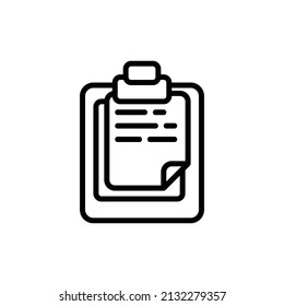  clipboard icon, isolated office outline icon with white background, perfect for website, blog, logo, graphic design, social media, UI, mobile app, EPS 10 vector illustration