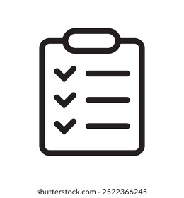 Clipboard icon isolated on background. Checklist sign symbol for web site and app design.