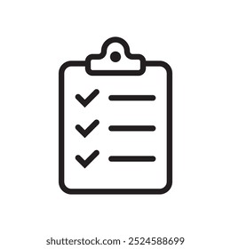 Clipboard icon isolated on background. Checklist sign symbol for web site and app design.