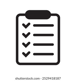 Clipboard icon isolated on background. Checklist sign symbol for web site and app design.