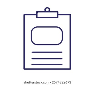 Clipboard icon isolated on background. Clipboard line icon
