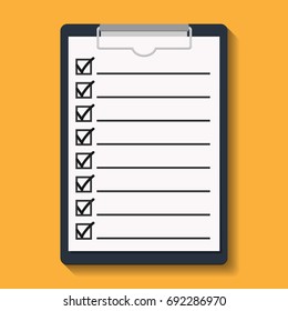 Clipboard icon isolated on background. Vector illustration. Eps 10.