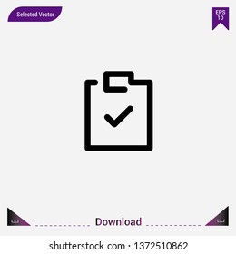 Clipboard icon isolated on grey background.Premium symbol for website design, mobile application, logo, ui.Modern, simple, isolated, flat best quality icon for web site designs or mobile apps.