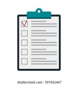 Clipboard icon isolated on white background. Vector illustration