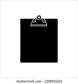 Clipboard Icon, Line Art Design, Vector Art Illustration