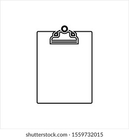 Clipboard Icon, Line Art Design Vector Art Illustration